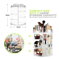 "COLFT" Transparent Large 360 Degree Rotation Cosmetic Storage